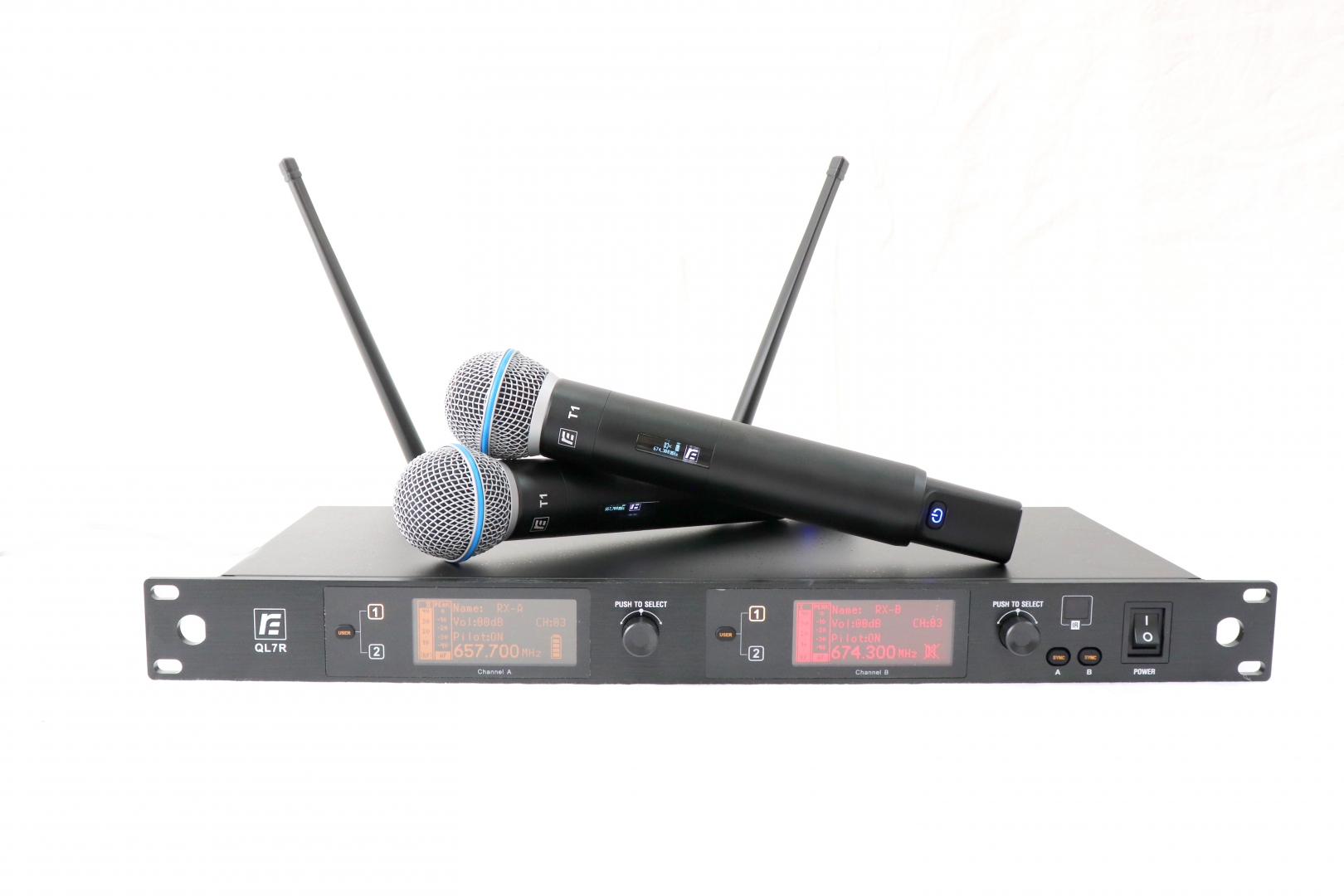 RFIntell QL7R/T1-A 651,800-683,400 МГц 2-канальная радиосистема с 2-мя ручными микрофонами в Обнинске